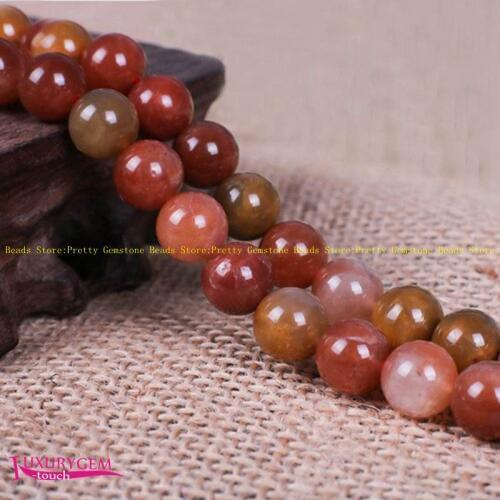 High Quality 6mm 8mm 10mm Smooth Round Shape Natural Color Stone DIY Gems Loose Beads Jewelry Making wj454