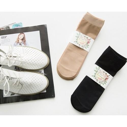 ZDL-269 Sweat Summer Womens Non-Slip Female Thin Ladies Casual Elastic Ankle Sheer Silk Socks 100pairs