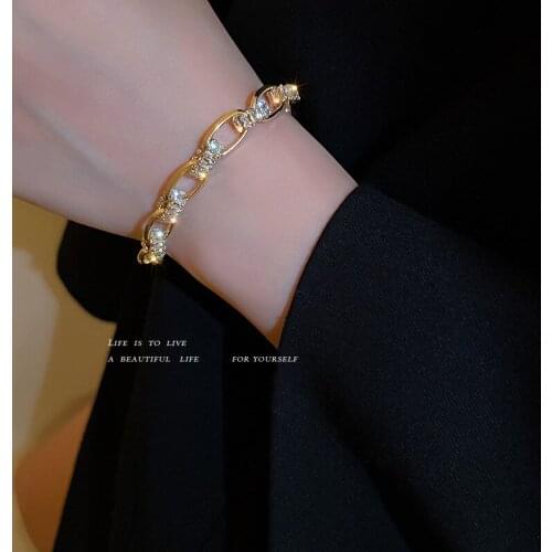 New Zircon Chain & Link Bracelets For Women Hip Hop Trendy Baroque Style Elegant Jewelry Bracelets Set Gifts For Girlfriend
