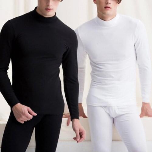 Winter Warm Tops & Pants 2 Piece Male Clothing Set Pullover Men Thermal Underwear Set Plus Size L-2X