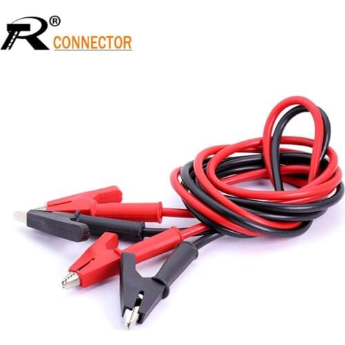 10pcs Dual Shrouded Insulated Crocodile clamps Electrical 15A to Alligator Clip Cable Leads 1M For Testing Probe Instruments