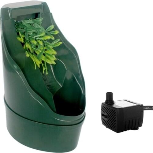 110V Reptile Water Dispenser Automatic Drinking Fountain Humidify Bearded Dragon Water Dripper Bowl Lizard Water Dish