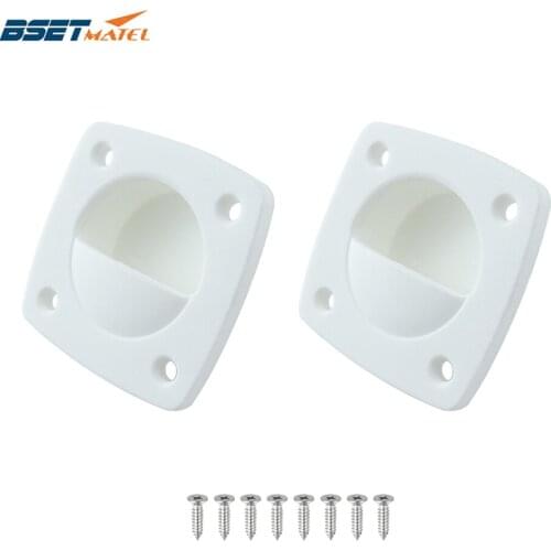 2PCS White Nylon Recessed Flush Sliding Door Handle Pull Square Hatch Pull Handle Motorboat Marine Boat Yacht Cabin Accesories