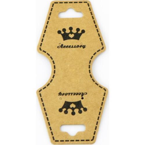 200pcs 4.5x9.6cm Brown Kraft Paper DIY Jewerly Necklace Packaging Card Holder Jewelry Card Necklace Display Accessories Showcase