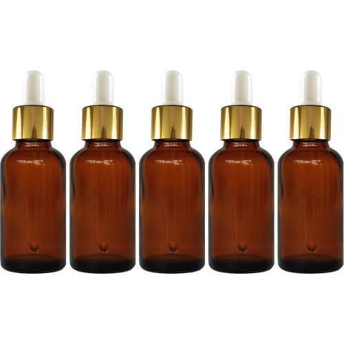 5 PCS Portable Travel 5ML Dark Brown Empty Refillable Glass Bottles Essential Oil Perfume Liquid Lotion Containers Bottles