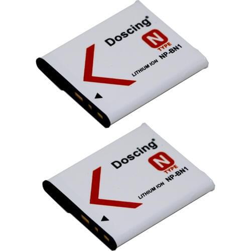 Doscing 2Pcs/lot 1000mAh NP-BN1 NP BN1 NPBN1 Digital Camera Battery for Sony TX9 WX100 TX5 WX5C W620 W630 W670 TX100 Battery