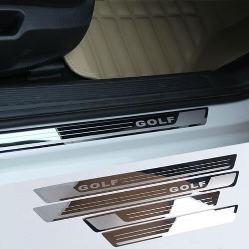 For Volkswagen Golf 7 Mk7 Stainless Steel Accessories 4pcs Scuff Plate Door Sills Guard 2014 2015 golf7 Car Styling