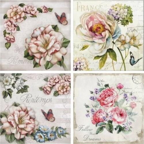 AZQSD Diamond Embroidery Flower Rhinestones Gift Diamond Painting Full Square Floral Handmade Home Decor Cross Stitch Kits
