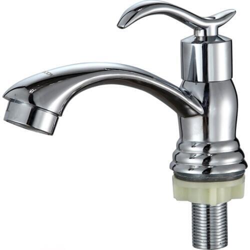 Free shipping fashing handle single cold basin faucet with polished chrome bathroom basin sink faucets