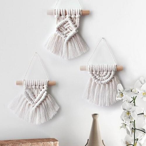 Bohemian Macrame Tapestry Woven Wall Hanging Tapestry Cotton Hand-woven Pendant Macrame Wall Hanging Crafts Home Decoration