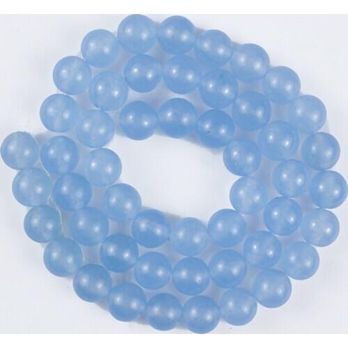 Natural Stone Beads B Color Light Blue Sapphire Agate Round Loose Beads for Making DIY Bracelet Earrings Jewelry 4/6/8/10/12mm