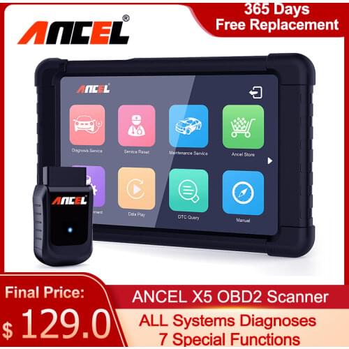 ANCEL X5 Professional All System OBD2 Scanner ABS SRS Oil EPB DPF Reset Multi-language Car Diagnostic Tool Free Update Auto Scan