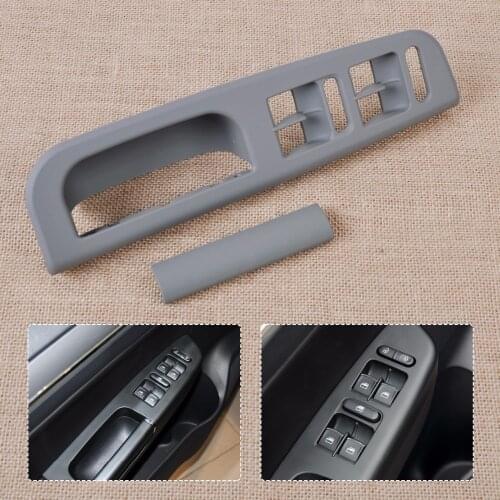 DWCX Gray Door Window Switch Control Panel Bezel+Handle Trim For VW Passat Golf Jetta Bora MK4 1999 2000 2001 2002 2003 - 2005