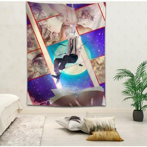 Hot Sale Custom Anime Bungou Stray Dogs Printed Tapestry Background Decorative Tapestry Various Sizes Wall Hanging Decor