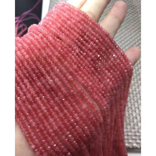 ICNWAY 2 stands/lot 2*3mm Roundel faceted chalcedony gemstone beads for jewelry Making DIY Necklace Bracelet Earring 15inch