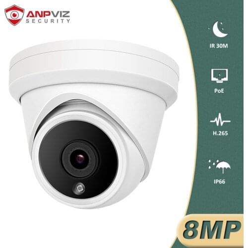 Anpviz 8MP 4K Dome POE IP Camera IR 30m Outdoor Security CCTV Video Surveillance Waterproof Cam Network Cam ONVIF IP66 P2P H.265