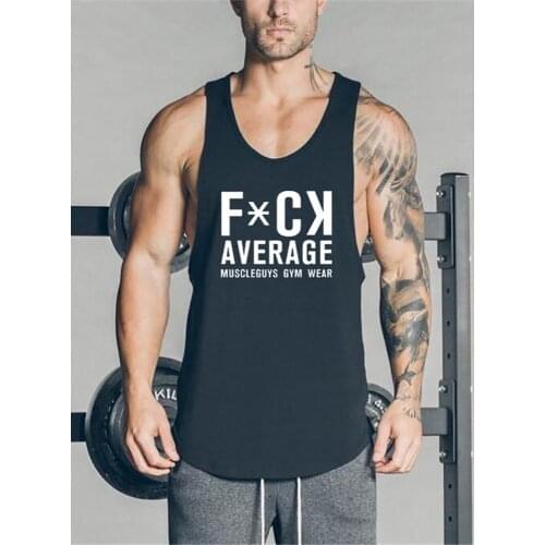 Workout Gym Muscle Mens Tank Top Clothing Bodybuilding Sleeveless Sportswear Shirt Stringer Fashion Singlets Cotton Fitness Vest
