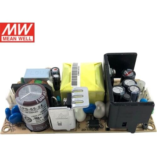 MEAN WELL EPS-65-24 65W 24V Industrial Open Frame Switching Power Supply 110V/220VAC to 24V DC 2.71A green PCB power unit PSU