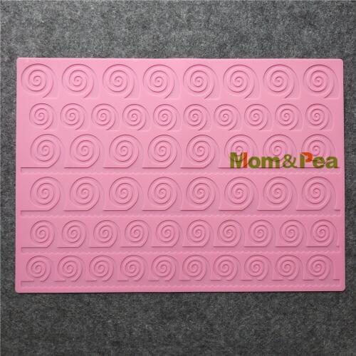 Mom&Pea GX251 Spiral Loops Silicone Lace Mold Cake Decoration Fondant Cake 3D Mold Food Grade Silicone Mould