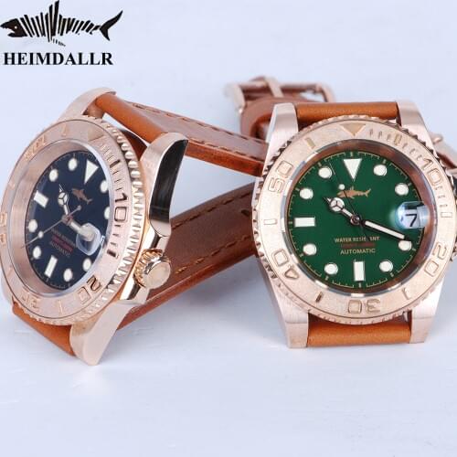 Heimdallr Sharkey Bronze Mens Watch Automatic 3C Luminous Dial Sapphire Crystal Mechanical Watches Men 62mas Diver Watch 300M