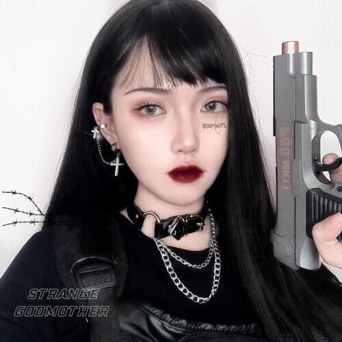 New Style Exaggerated Hip Hop Earrings Cross Ear Bone Clip Earth Cool Dark Wind Butterfly Earrings for Men and Women 2020