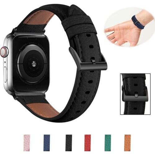 Cow Leather Strap for Apple Watch band 6 SE/44mm 42mm Original watchband Bracelet for iwatch Series 5 4 3 2/40mm 38mm belt