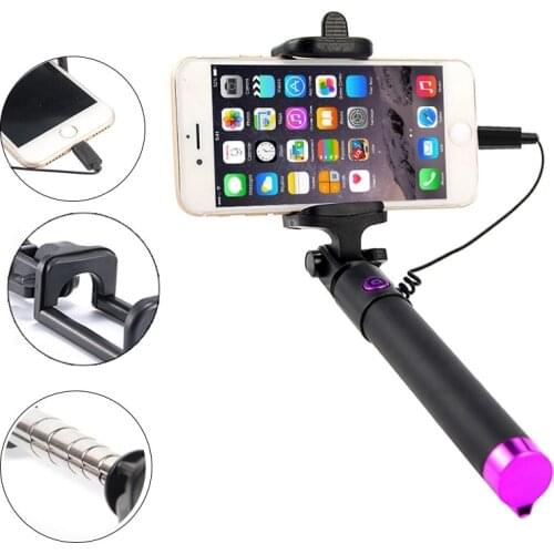 Selfie Stick For iPhone 12 11 Pro Max 12Mini SE 2020 XS XR X 8 7 Plus Palo Selfie Photo Stick Wired Handy Selfiestick Selfi Stik