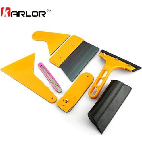 7pcs/set Car Foil Scraper Tools Squeegee Car Window Tinting Auto Vinyl Film Install Wrapping Applicator Tools Scratch-less