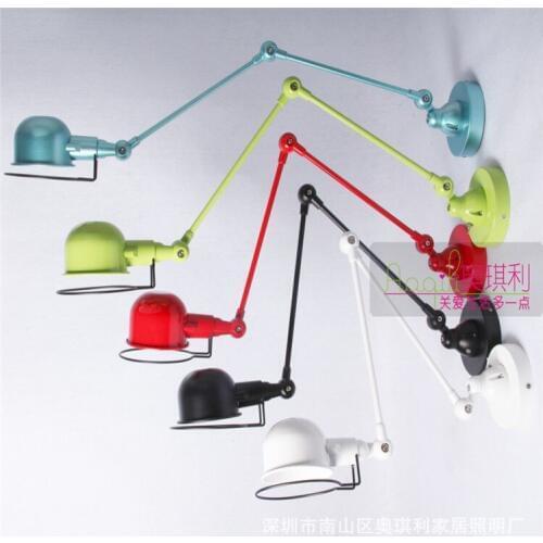 RH loft e14 led wall lamp mechanical arm france Jielde wall lamp reminisced retractable double vintage,folding rod wall light