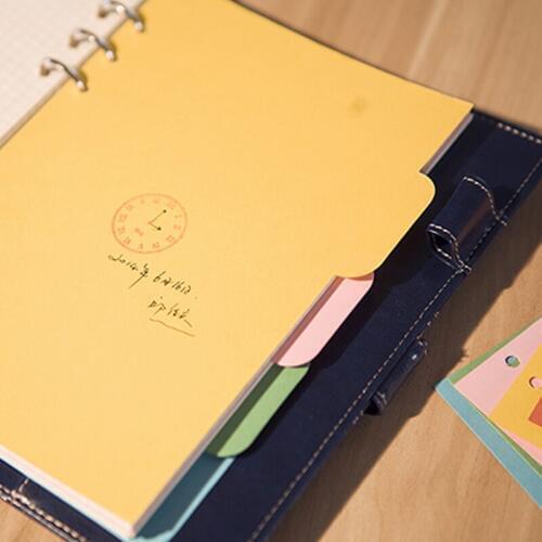 5Pcs Refills 6 Hole Blank Colorful Paper for A5 A6 Loose Leaf Binder Notebook M17F