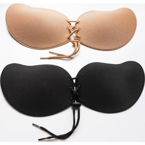 Womens Stick Bra On Breast Sticker Nipple Cover Nude Bra Seamless Invisable Bra Silicone Washable Bra Strings Push