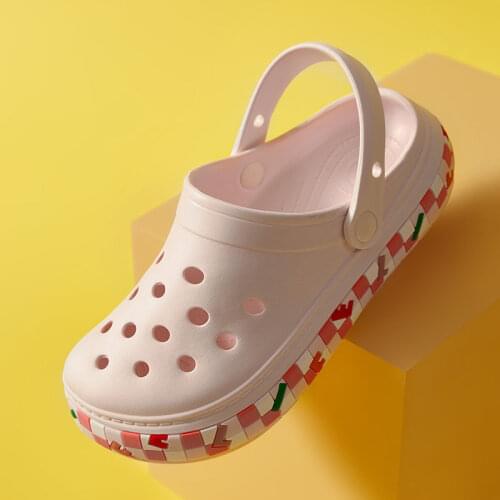 Apanzu 2021 Summer New Womens Sandals And Slippers Hole Shoes Female Non-Slip Soft-Soled Beach Sandals Tide Baotou Mules Clogs