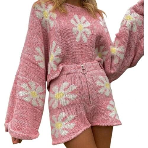 Good Workmanship Sweet Boat Neck Female Autumn Outfits Elastic Sweater Suit Loungewear for Going Out