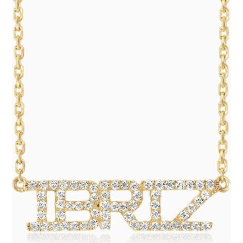 3UMeter Crystal Pendant Necklace for Women Stone Chain Zirconia Necklaces Women Personalized Name Necklace NLK90