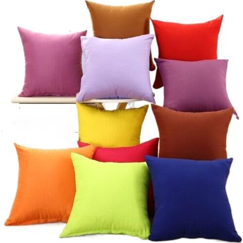 1Pcs Candy Color Pillow Case Without Pillow Core Polyester Throw Decorative Pillowcases Cover Home Sofa Office Seat Back Cushion