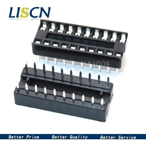 10pcs DIP-20 20pin pins DIP DIP20 Square hole IC Sockets Adaptor Solder Type Socket