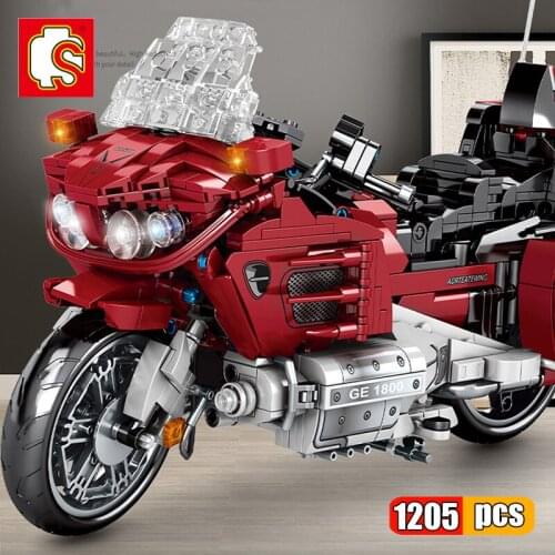 1205Pcs Creative Motorcycle City Speed Sport Racing Car Building Blocks High-Tech Off-Road Vehicle Bricks Toy For Children