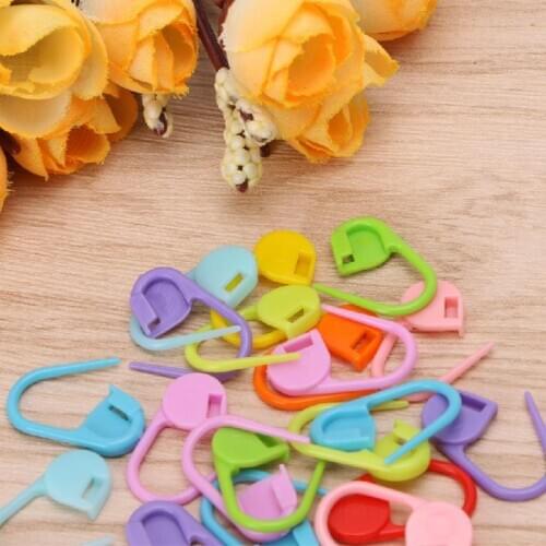 20Pcs Colorful Knitting Stitch Markers Crochet Locking Tool Craft Ring Holder Dropship