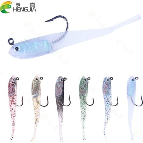 5pcs 7.5cm 5.5g Lead Soft Lure Swing Shad Lure T Tail Fishing Lures DIY Lead Head Worm Soft Bait Hook Jig Fish Sea Bass