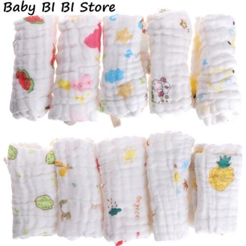 5pcs Baby Handkerchief Square Towel Muslin Cotton Infant Face Towel Wipe Cloth
