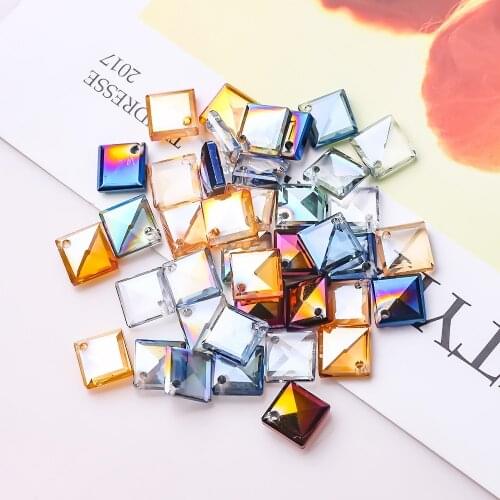 50pcs Austrian Crystal Loose Beads 8mm Faceted Glass Square Beaded For Jewelry Materials Making Necklaces Needlework Accessories