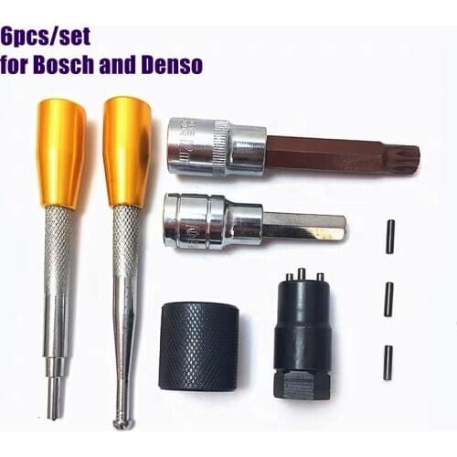 6pcs for Bosch and Denso Diesel Injector Nozzle Disassemble Tool Kits Common Rail Disassembly Repair Tool