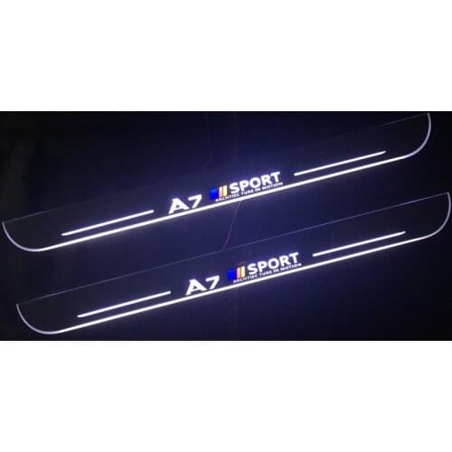 Car LED Door Sill Scuff Plate For Audi A7 C7 RS7 Sedan 2009 - 2017 2018 2019 Exterior Parts Pathway Dynamic Welcome Pedal Light