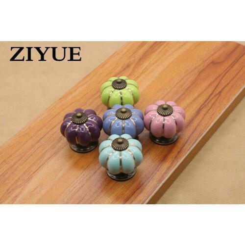 Free Shipping 2PCS/Lot Kitchen Pumpkins Shape Drawer Knobs Cupboard Drawer Dresser Pull Handles
