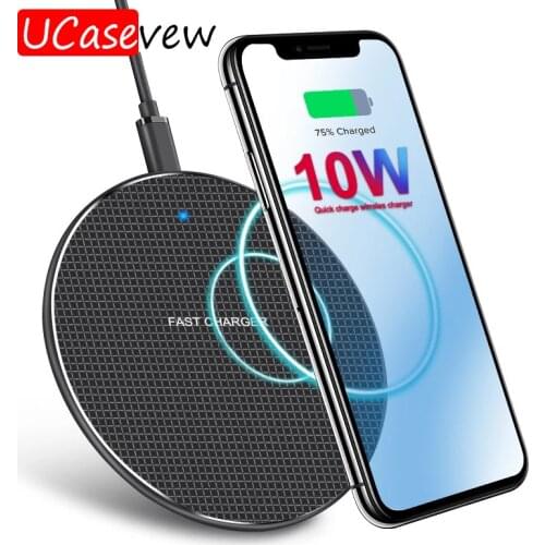 10W Fast Wireless Charger For Samsung Galaxy S20 S10 S9 S8 Note 9 USB Qi Charging Pad for iPhone 12 11 Pro XS Max XR X 8Plus Pad
