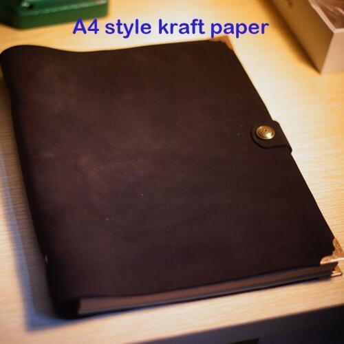 A4 type genuine leather notebook handmade notebook planner a4 kraft unline filler paper leather journal a4 notebook