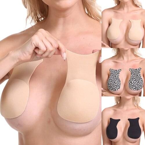 Women Silicone Self-Adhesive Sticky Breast Petal Push Up Seamless Invisible Bra Sexy Rabbit Ears Underwear For Wedding Dropship