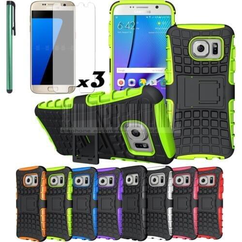 Dual Layer Rubber TPU+Hard PC Hybrid Rugged Case Heavy Duty Shockproof Impact Protective Cover For Samsung Galaxy S7 G930 G9300