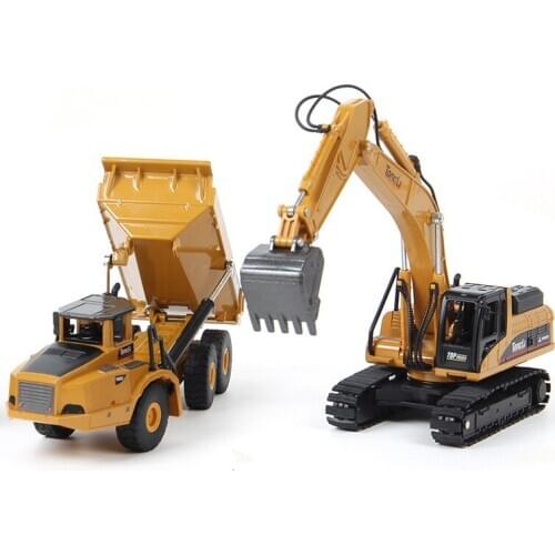 TongLi High Simulation 1:50 Scale Excavator dumper truck molds for diecasting metals engineering Construction car Boys Present