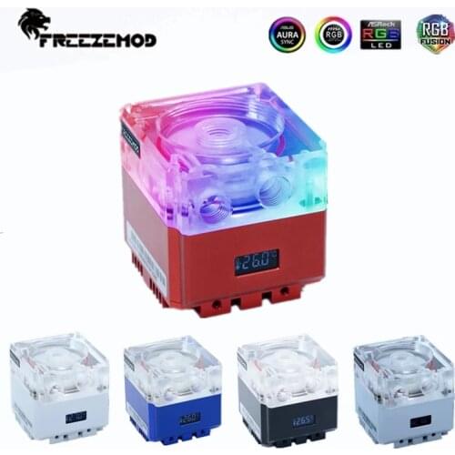 FREEZEMOD Compute Cooling PC Water Cooler Mute Pump PWM Intelligent Flow 800L/H VA LCD Temperature Sense RGB Light. PU-FS6M-P